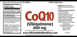 Label for CoQ10 (Ubiquinone) 200 mg