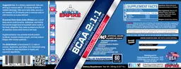 Label for Instantized BCAA 2:1:1 Branched Chain Amino Acids 5000 mg Blue Raspberry