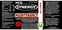 Label for HCG Synergy Cinnamon Flavored