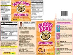 Label for Buddy Bear Probiotic Natural Orange Flavor