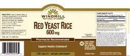 Label for Red Yeast Rice 600 mg