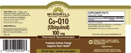 Label for Co-Q10 (Ubiquinol) 100 mg