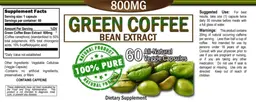 Label for Green Coffee Bean Extract 800 mg