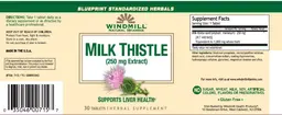Label for Milk Thistle (250 mg Extract)