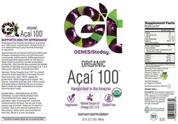 Label for Organic Acai 100