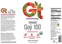 Label for Organic Goji 100