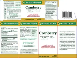 Label for Cranberry with Vitamin C