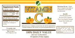 Label for Vitamin C