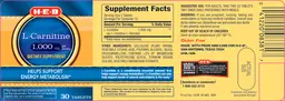 Label for L-Carnitine 1,000 mg