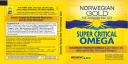 Label for Super Critical Omega Natural Orange Flavor