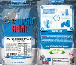 Label for 100% Pea Protein Isolate Unflavored