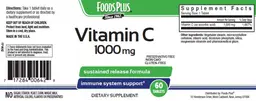 Label for Vitamin C 1000 mg