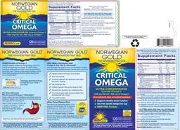 Label for Norwegian Gold Critical Omega Natural Orange Flavor