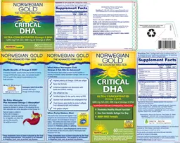 Label for Norwegian Gold Critical DHA Natural Orange Flavor