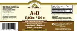 Label for A & D 10,000 IU / 400 IU