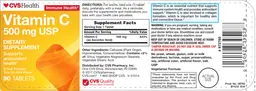 Label for Vitamin C 500 mg USP