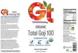Label for Organic Total Goji 100