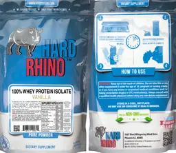 Label for 100% Whey Protein Isolate Vanilla