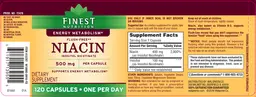 Label for Niacin 500 mg