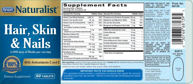 Label for Hair, Skin & Nails