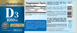 Label for D3 1000 IU