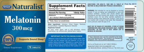 Label for Melatonin 300 mcg