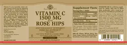 Label for Vitamin C 1500 mg With Rose Hips