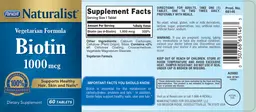 Label for Biotin 1000 mcg