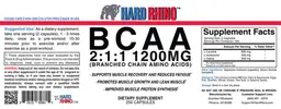 Label for BCAA 2:1:1 1200 mg