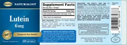 Label for Lutein 6 mg