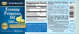 Label for Evening Primrose Oil 500 mg