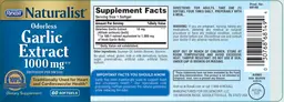 Label for Odorless Garlic Extract 1000 mg