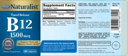 Label for B12 1500 mcg