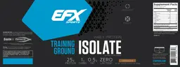 Label for Training Ground Whey Protein Isolate Chocolate