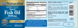 Label for Natural Fish Oil 1000 mg