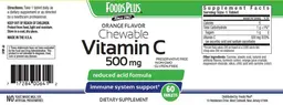 Label for Chewable Vitamin C 500 mg Orange Flavor