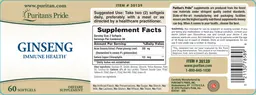 Label for Ginseng Immune Health