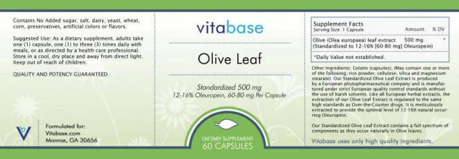 Label for Olive Leaf