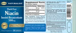 Label for Flush Free Niacin Inositol Hexanicotinate 500 mg