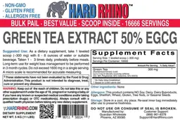Label for Green Tea Extract 50% EGCG