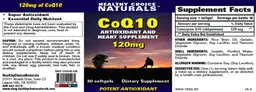 Label for CoQ10 Antioxidant and Heart Supplement 120 mg