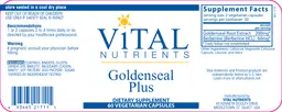 Label for Goldenseal Plus