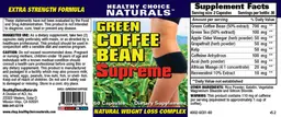 Label for Green Coffee Bean Supreme