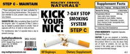 Label for Kick Your Nic! 7-Day Stop Smoking System Step C
