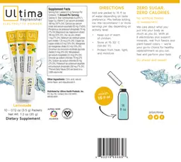 Label for Ultima Replenisher Lemonade