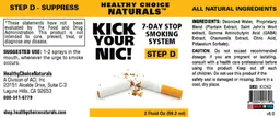 Label for Kick Your Nic! 7-Day Stop Smoking System Step D