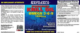 Label for Purified Krill Oil Omega 3-6-9 1000 mg
