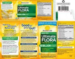 Label for Adult 50+ Ultimate Flora Probiotic 30 Billion