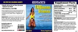 Label for Tanamins Vitamins