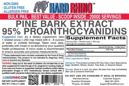 Label for Pine Bark Extract 95% Proanthocyanidins